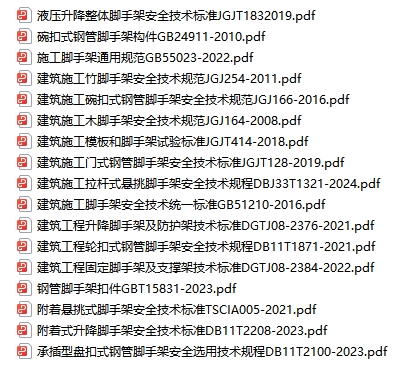 脚手架安全标准规范（17份）