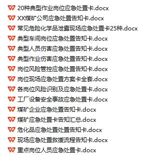 事故现场应急处置告知卡（60份）