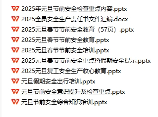 元旦春节安全培训资料（10份）