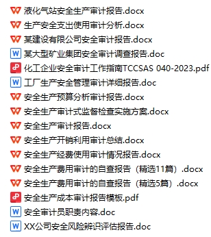 安全生产审计报告资料合集（16份）