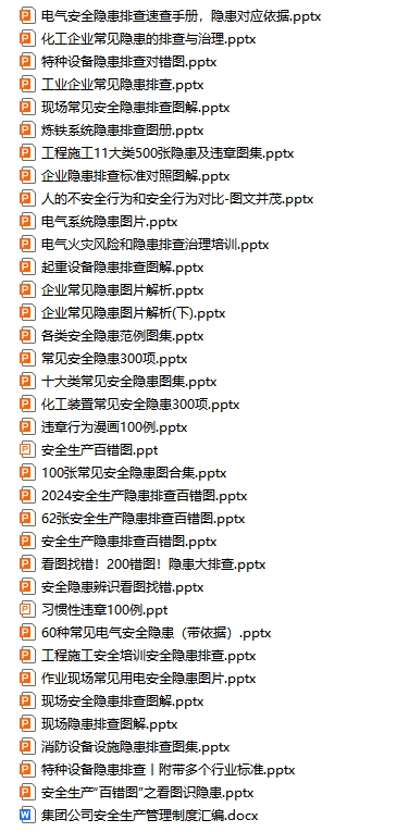 常见安全隐患6000项
